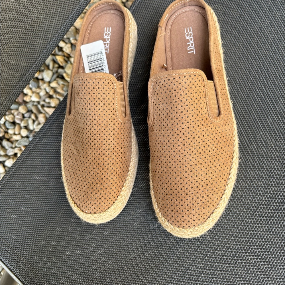 Esprit Tan Perforated Slip-Ons